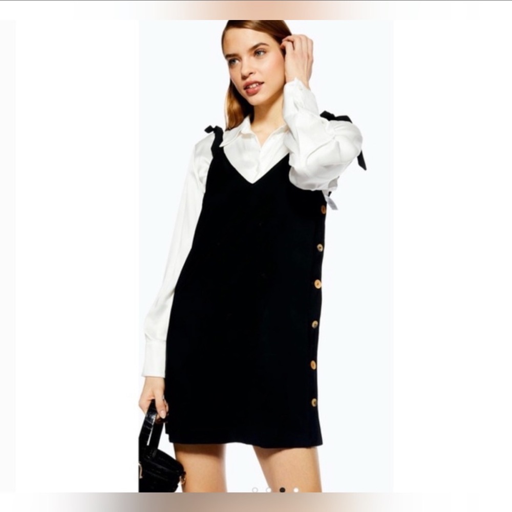Topshop Tilda Button Mini Slip‎ Dress